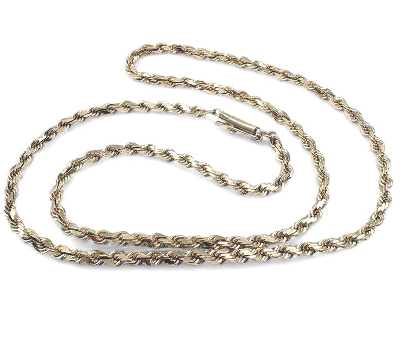 10K 2MM YELLOW GOLD ROPE 18" CHAIN