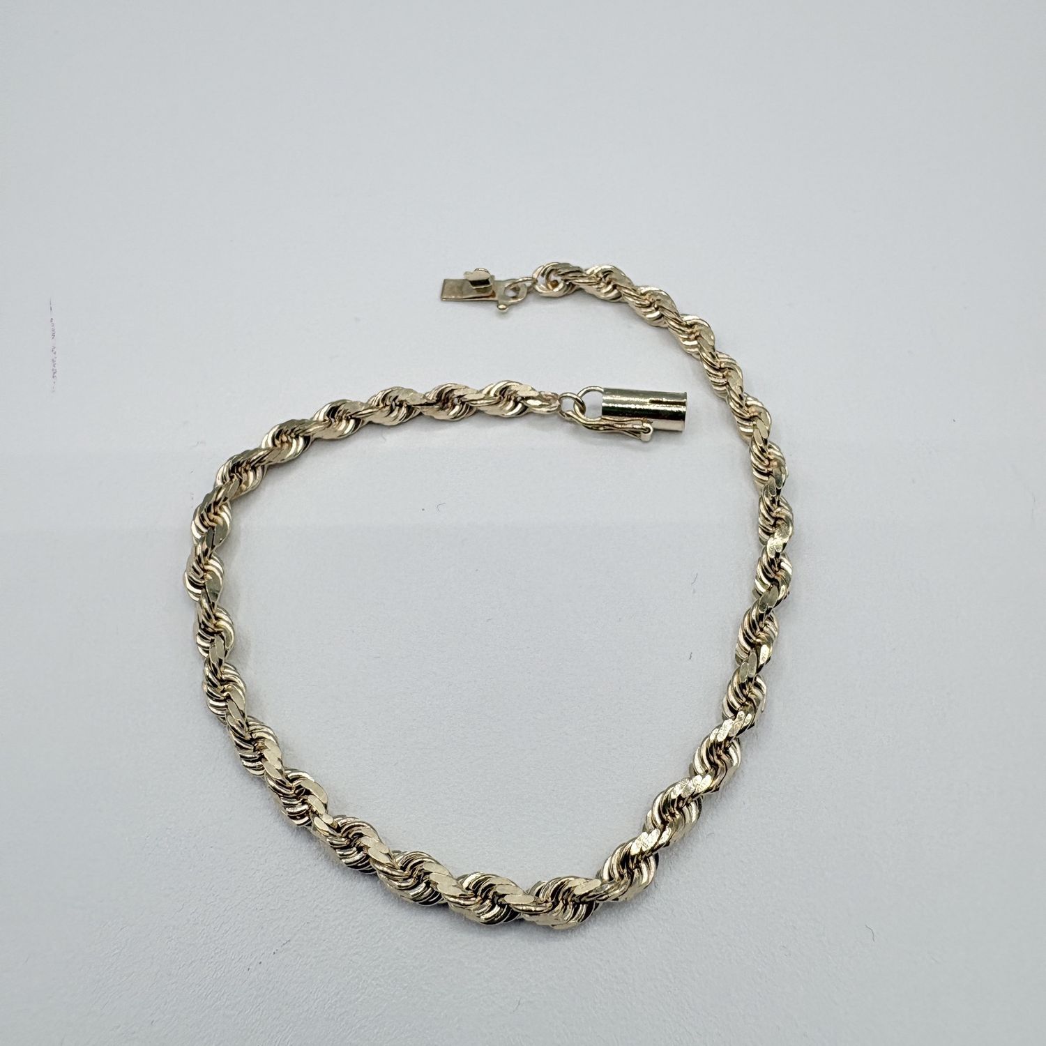 14K 3MM ROPE BRACELET 8"
