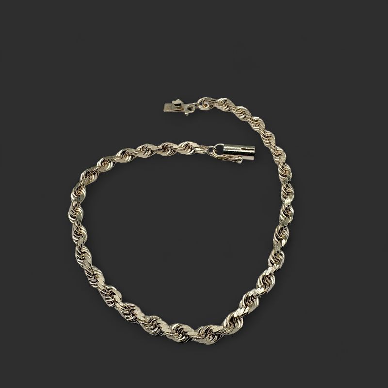 14K 3MM ROPE BRACELET 8"