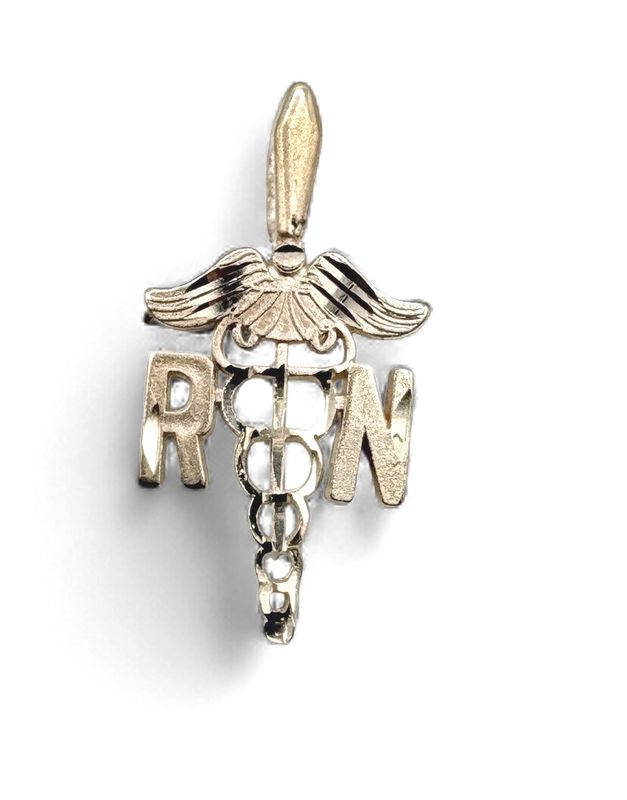 14K "RN" NURSES PENDANT WITH LARGE BAIL