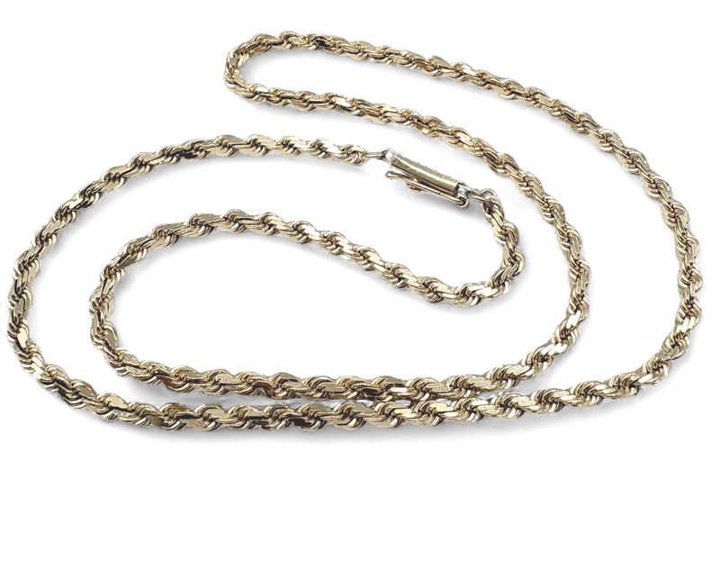 14K YELLOW GOLD ROPE CHAIN 2.25MM 20"