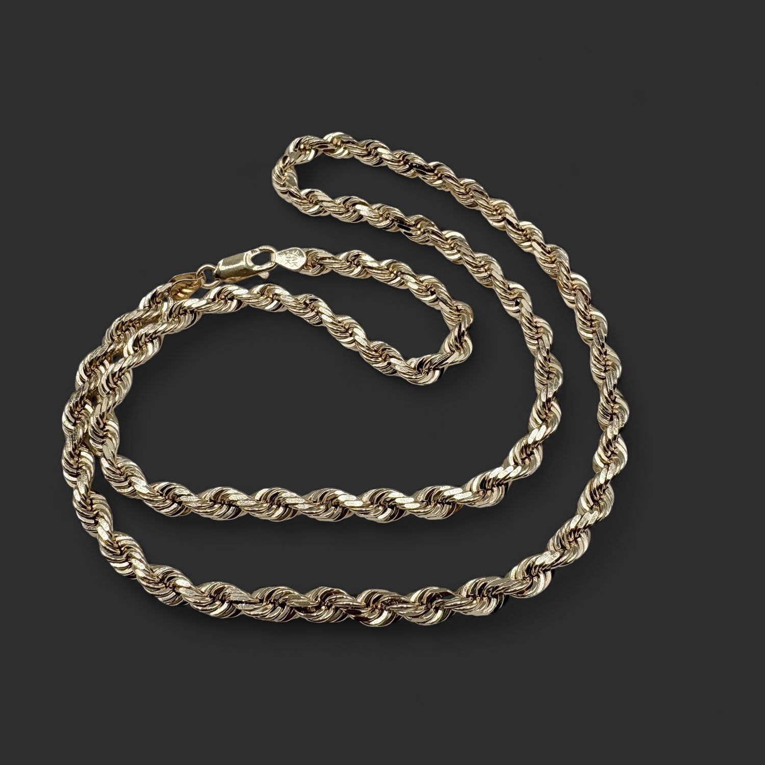 14K YELLOW GOLD ROPE CHAIN 4.7MM 20"