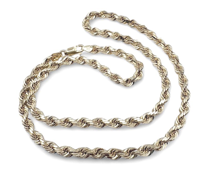 14K YELLOW GOLD ROPE CHAIN 4.7MM 20"