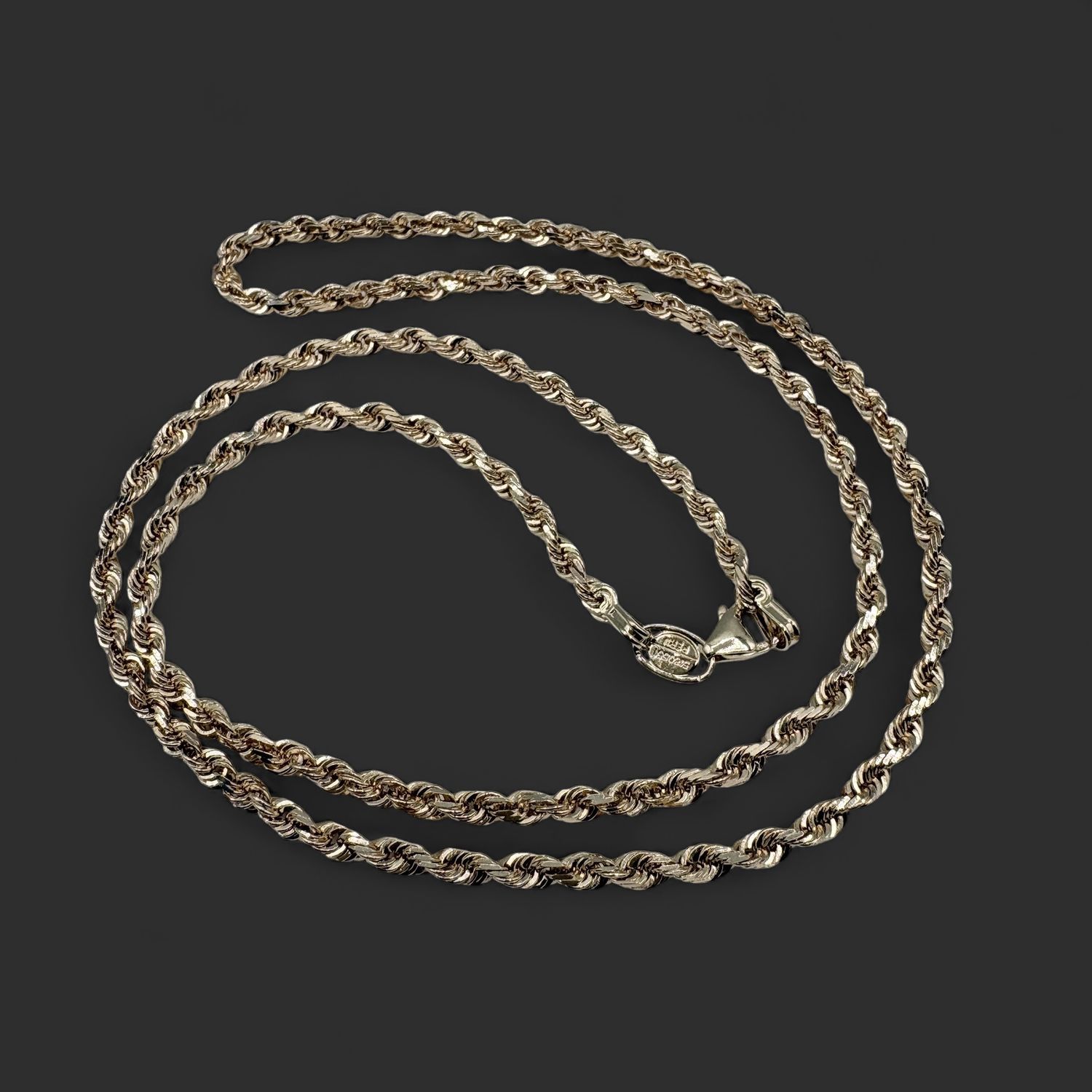 14K YELLOW GOLD  ROPE CHAIN 2.4MM 18"