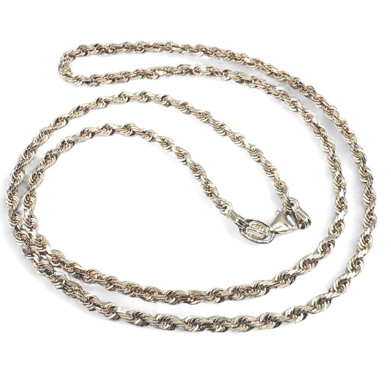 14K YELLOW GOLD  ROPE CHAIN 2.4MM 18"