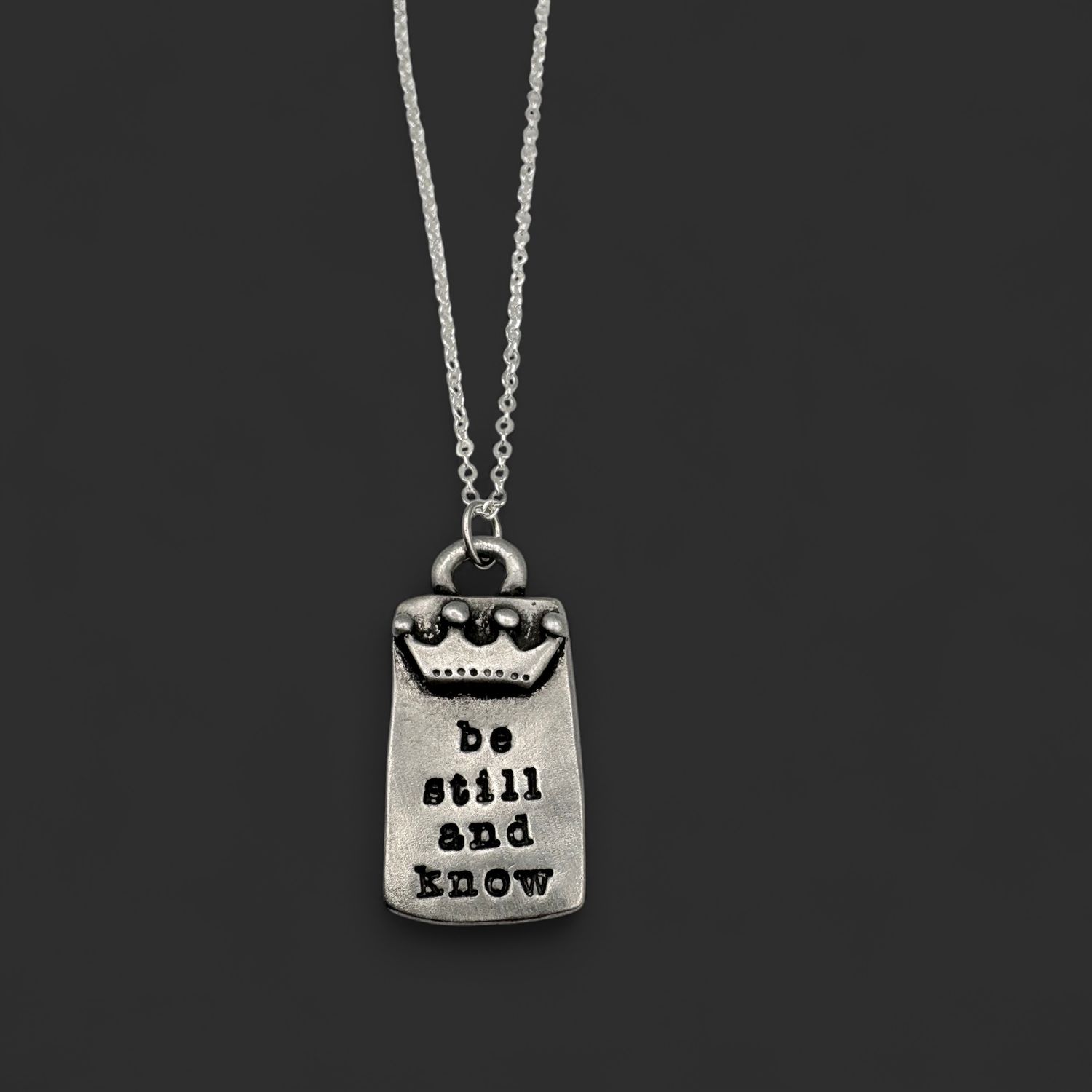 STERLING "BE STILL AND KNOW" NECKLACE BY LISA LEONARD