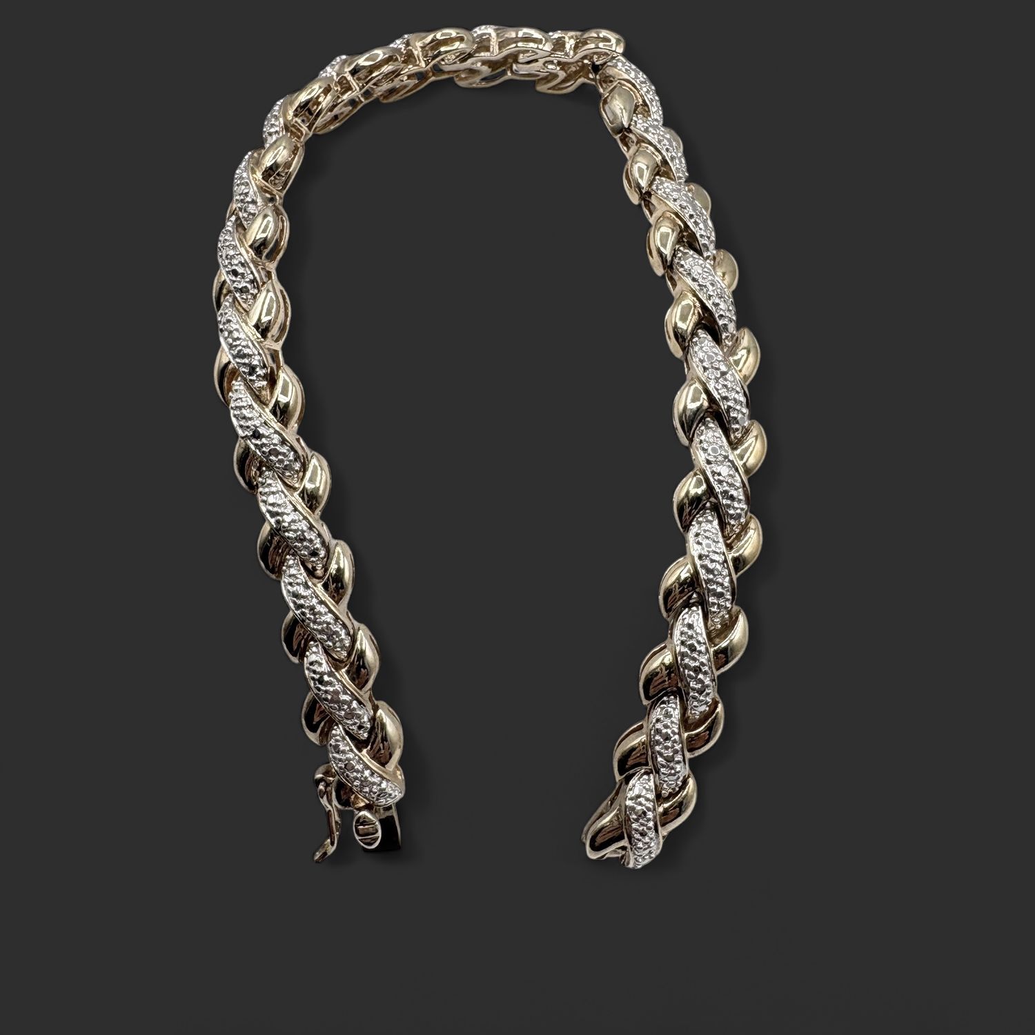 STERLING GOLD PLATED DIAMOND BRACELET 7.5"