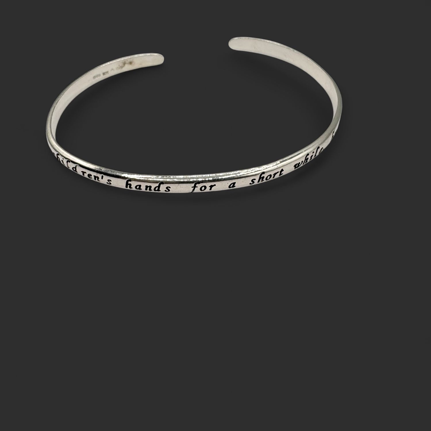 STERLING BANGLE BRACELET WITH MOTHER QUOTE