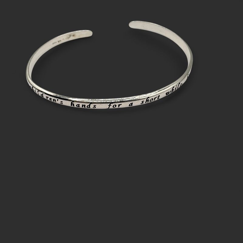 STERLING BANGLE BRACELET WITH MOTHER QUOTE
