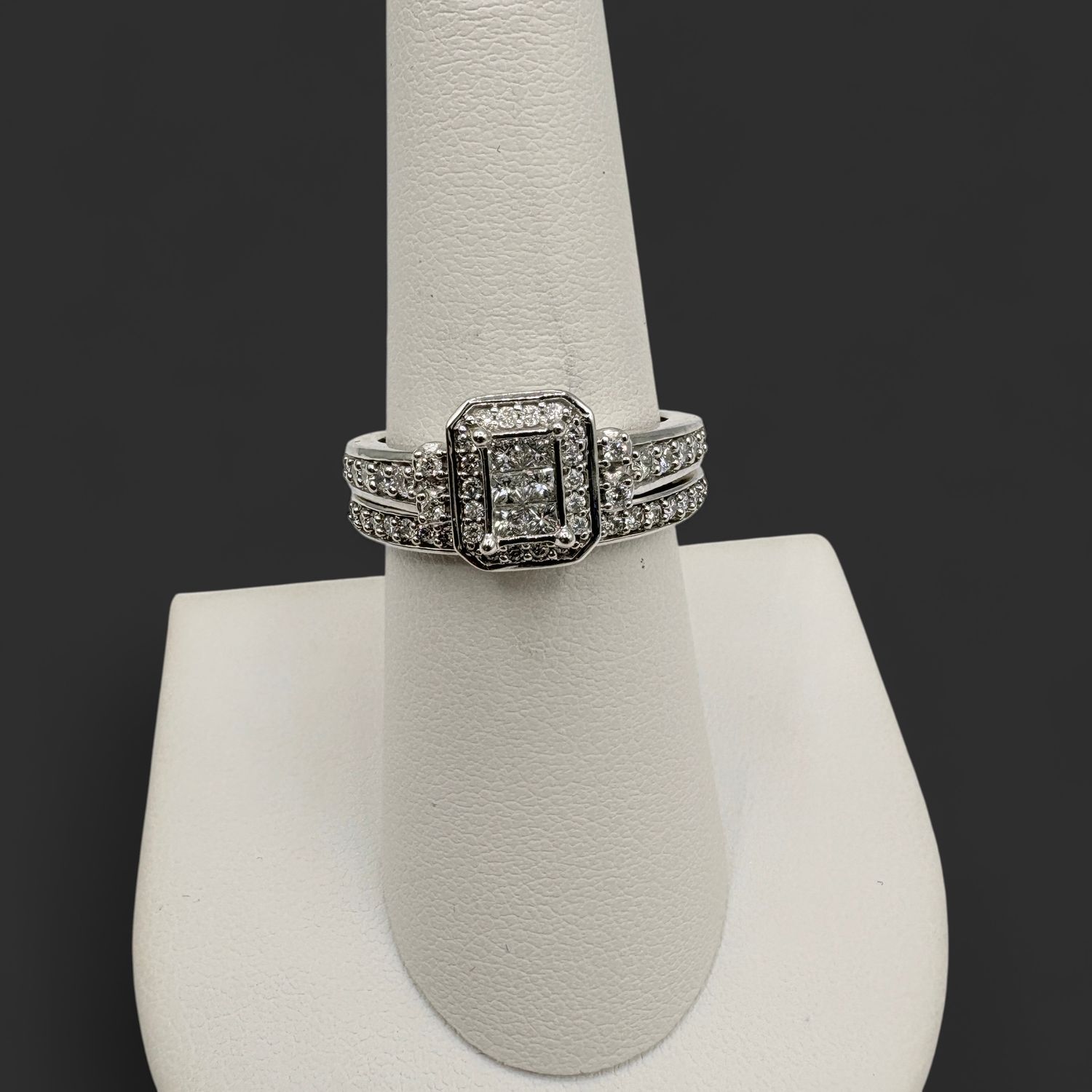 10KW APPROZ 1CTW BRIDAL ENGAGEMENT SET SIZE 7.5