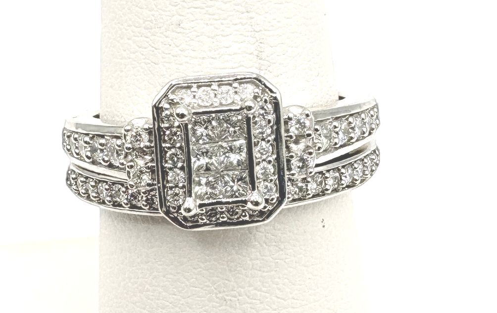 10KW APPROZ 1CTW BRIDAL ENGAGEMENT SET SIZE 7.5