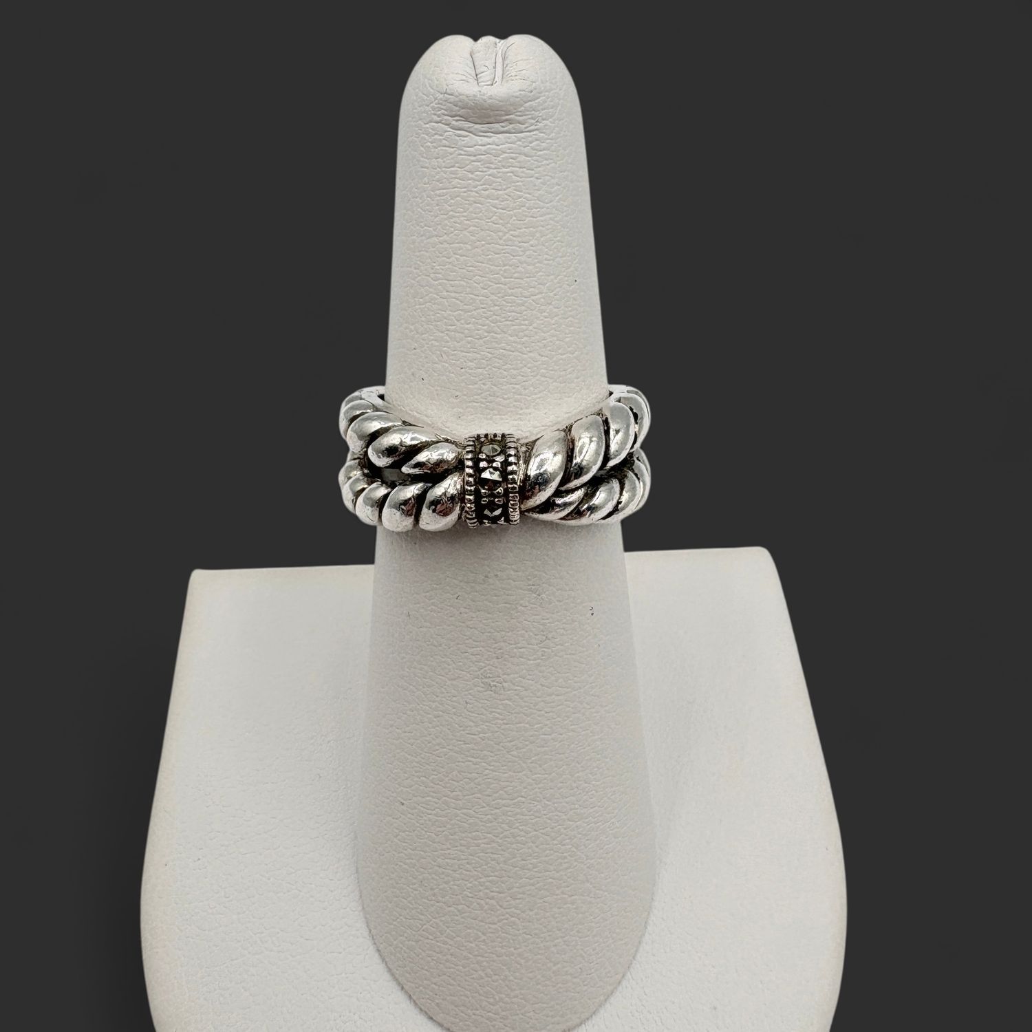 STERLING MARCASITE RING SIZE 6