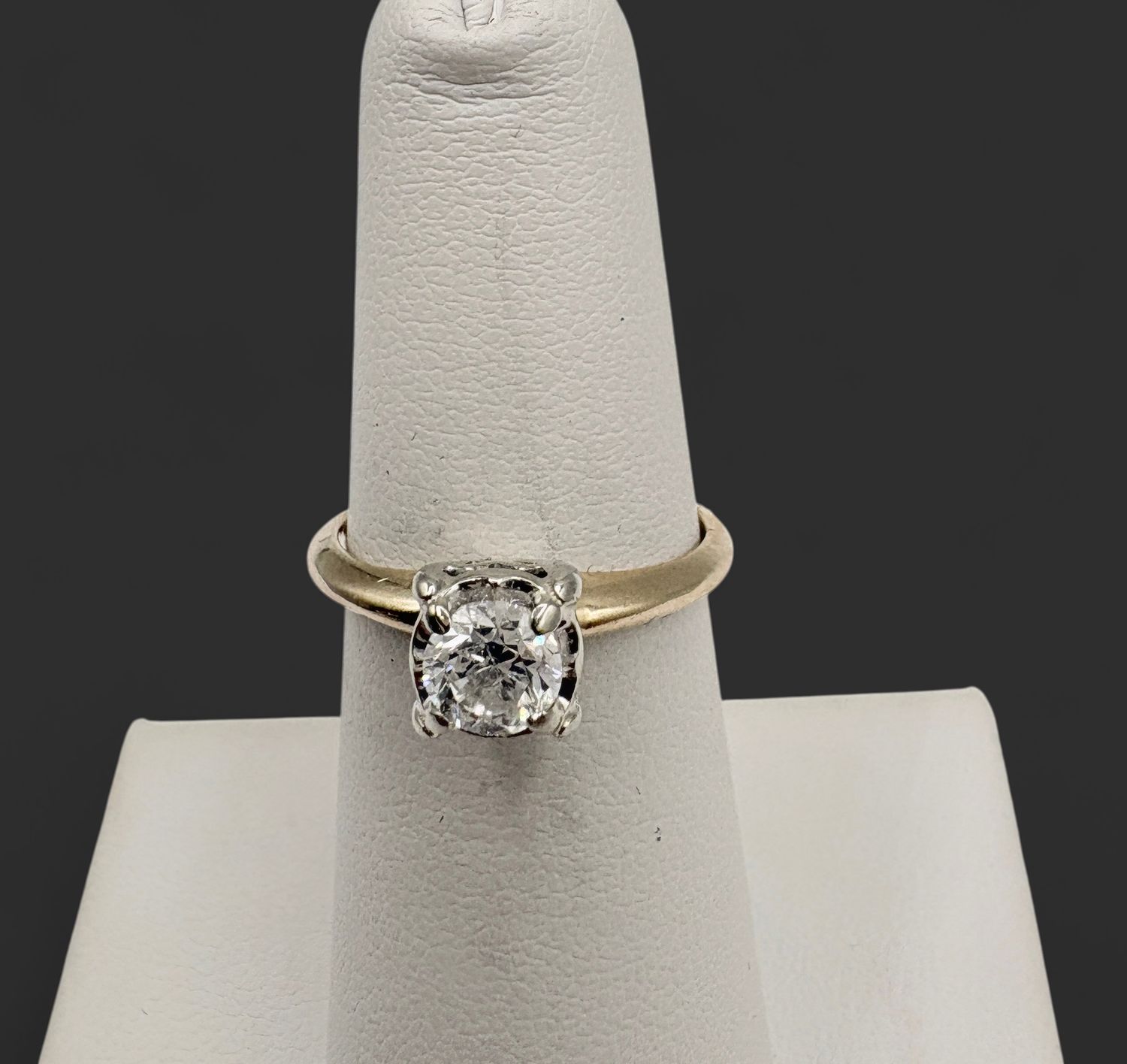 14K .50CTW ROUND ENGAGEMENT RING SIZE 5.75