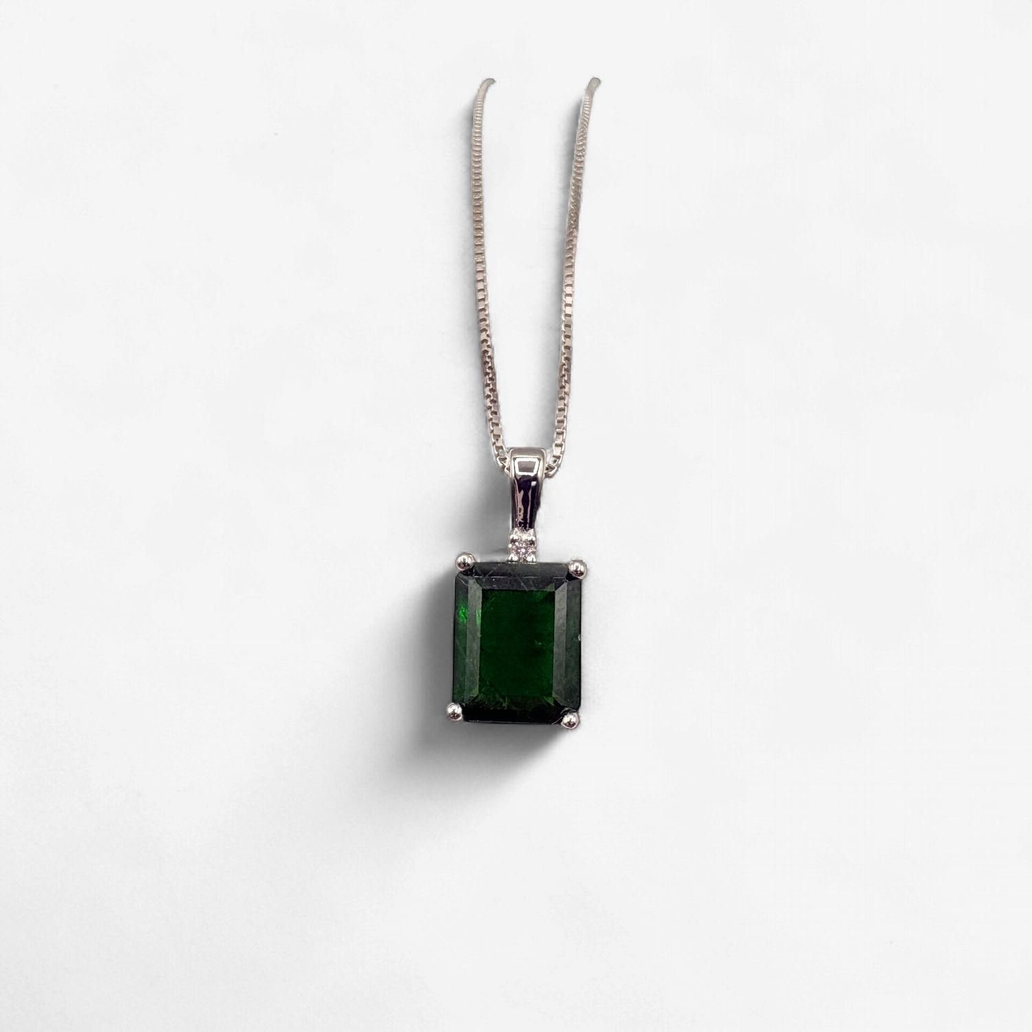 STERLING CHROME DIOPSIDE NECKLACE 18"