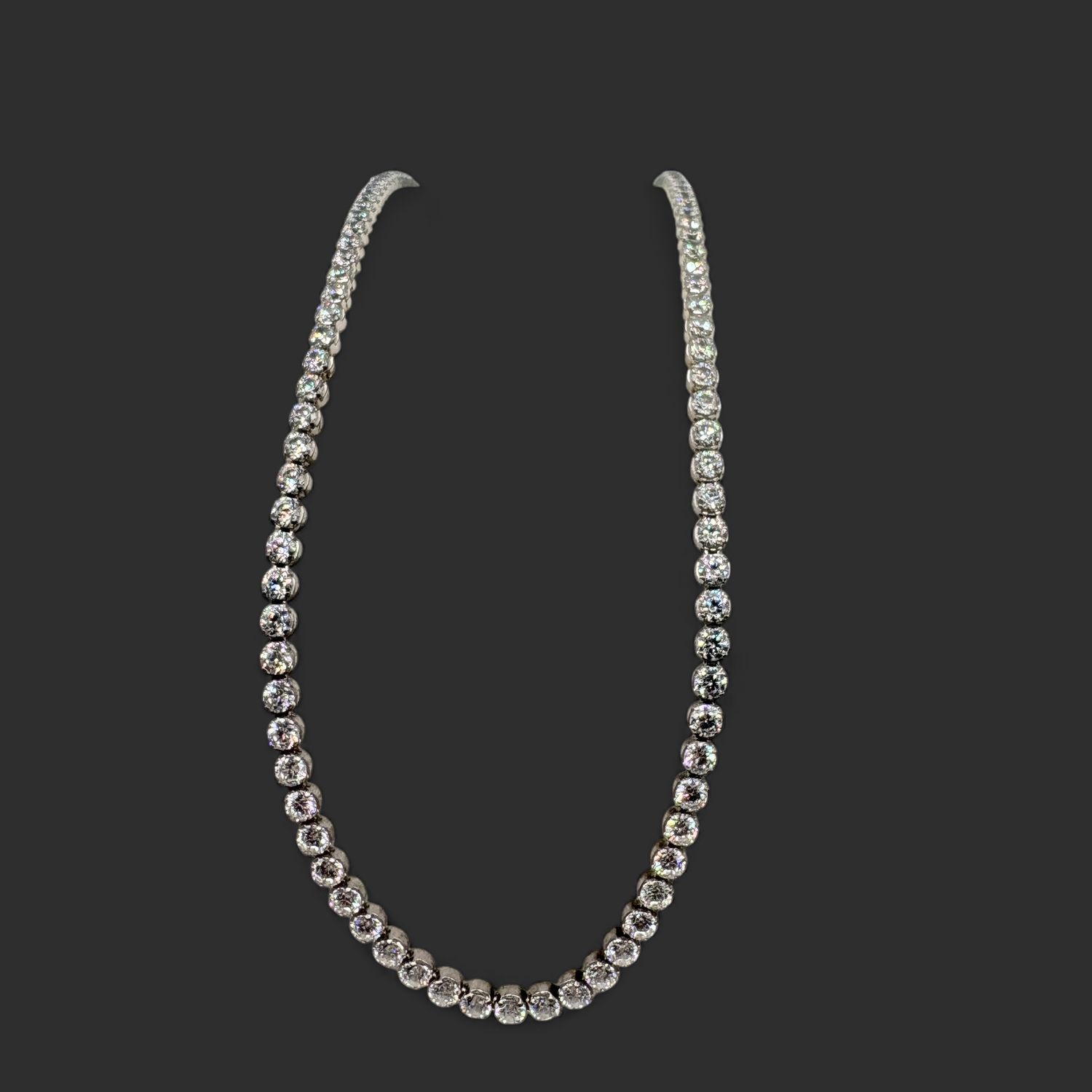 STERLING BEZEL CZ NECKLACE BY MILOR 20"