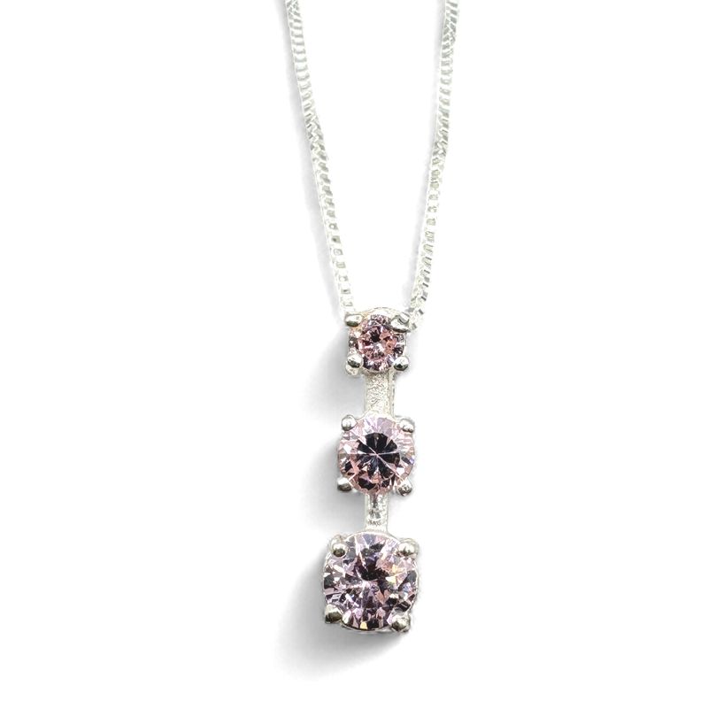 STERLING PINK ICE PENDANT WITH CHAIN 16"