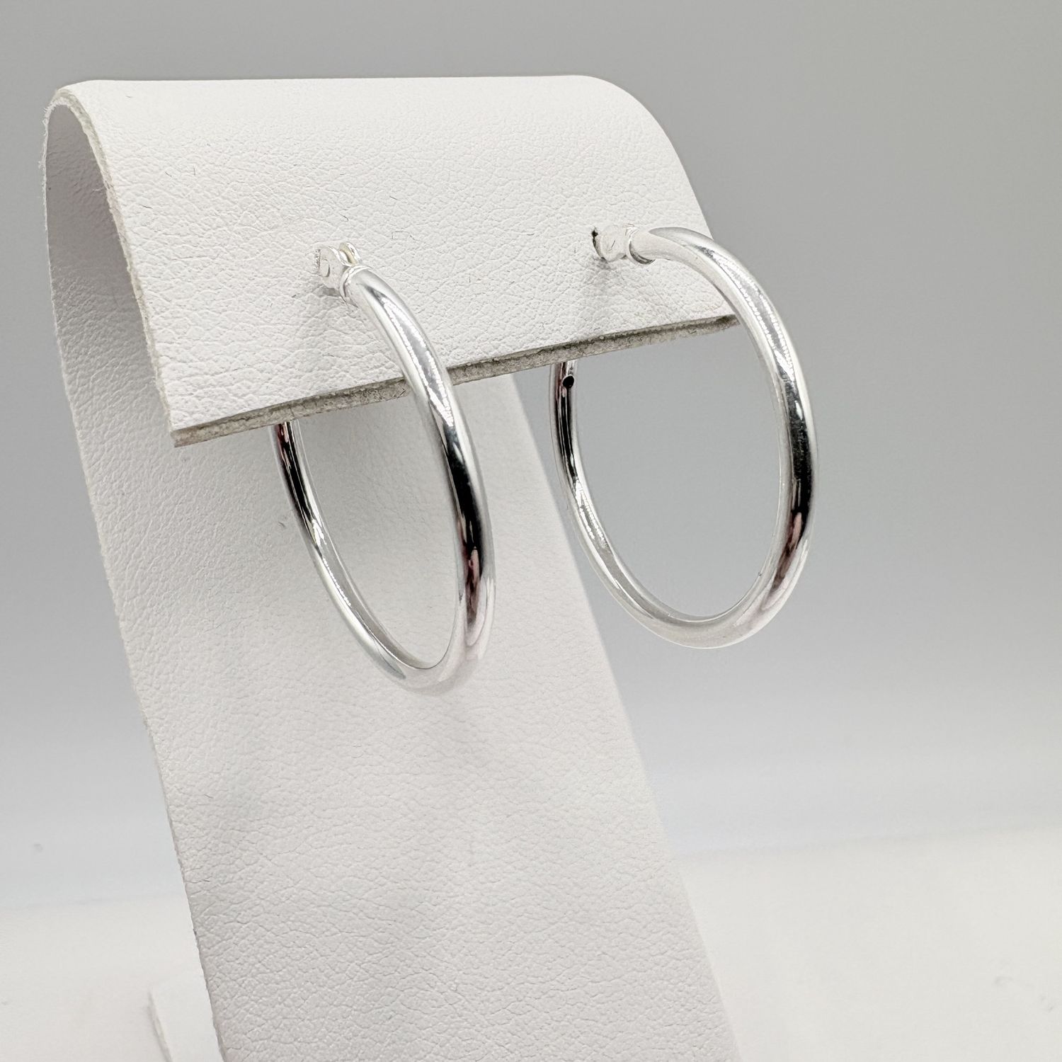 STERLING HOOP EARRINGS 1"