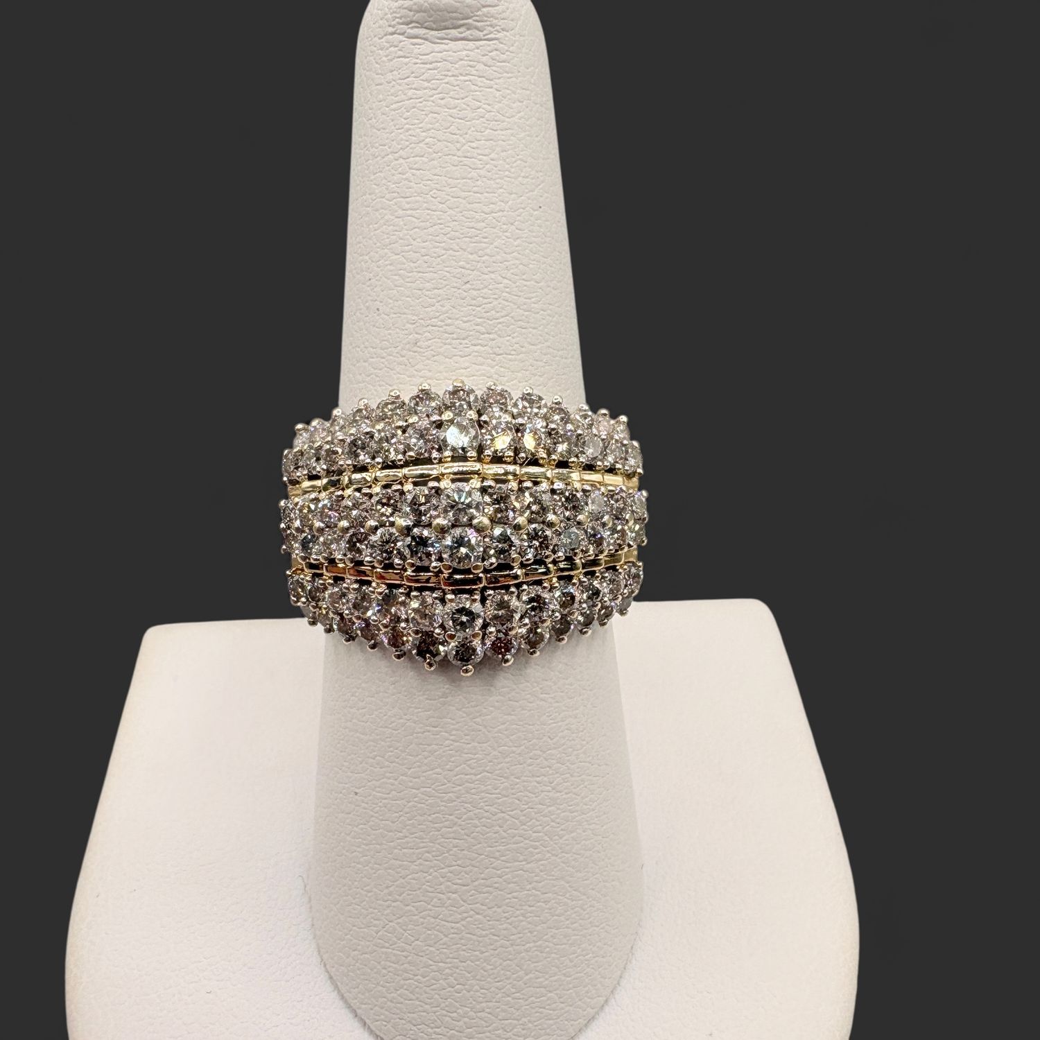 10K YELLOW GOLD APPROX 3CTW DIAMOND RING SIZE 8