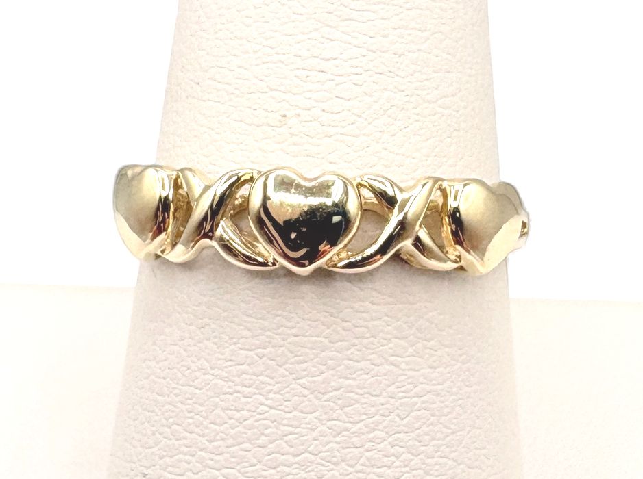 10K YELLOW GOLD HUGS &amp; KISSES RING SIZE 8.75