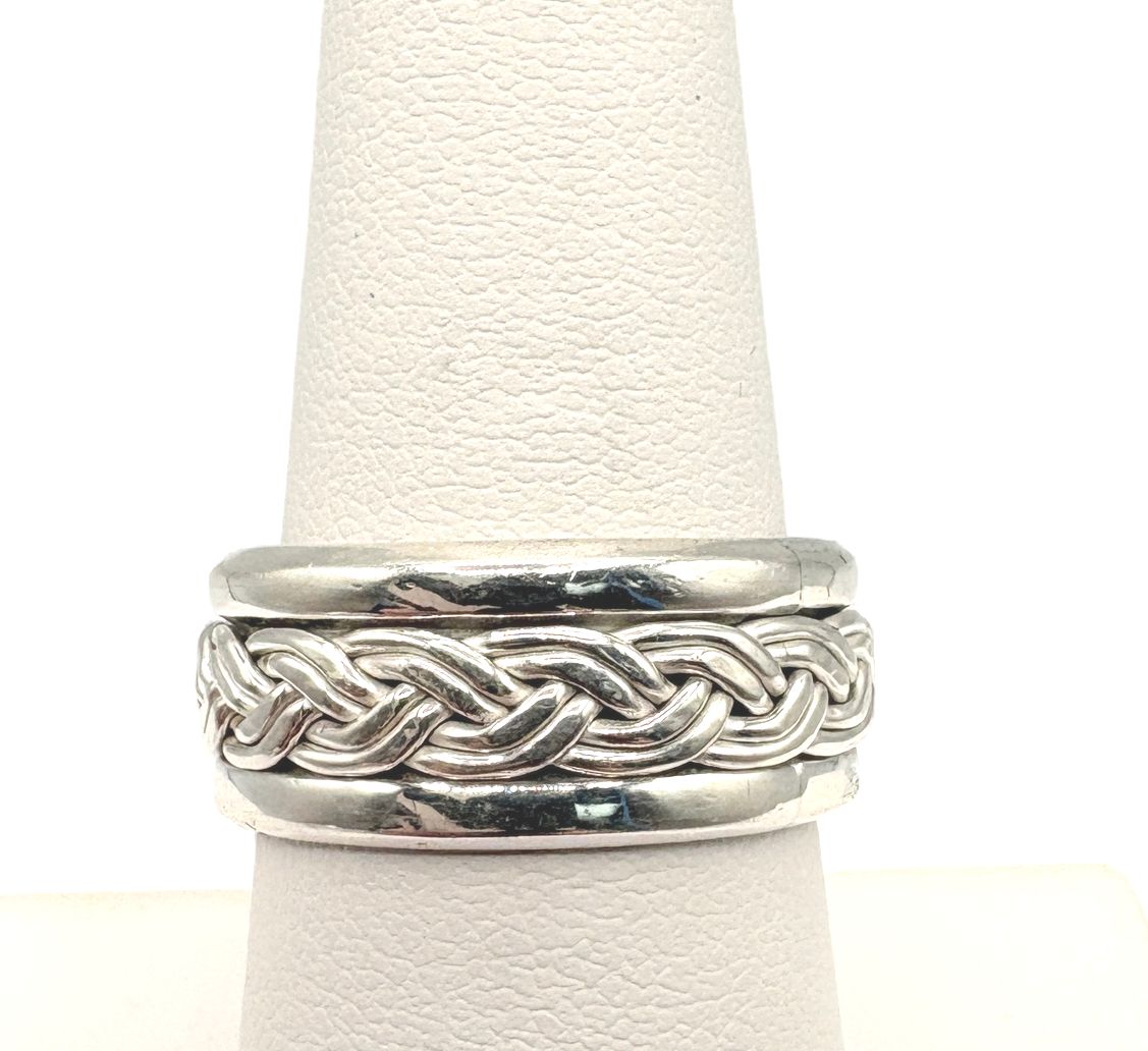STERLING BRAIDED SPINNER RING SIZE 8