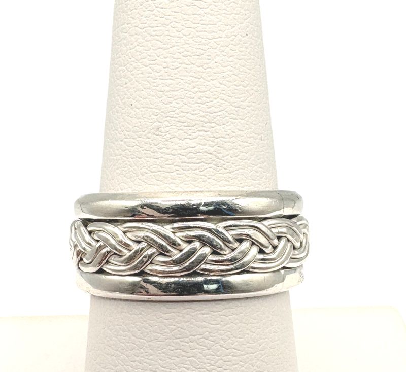 STERLING BRAIDED SPINNER RING SIZE 8