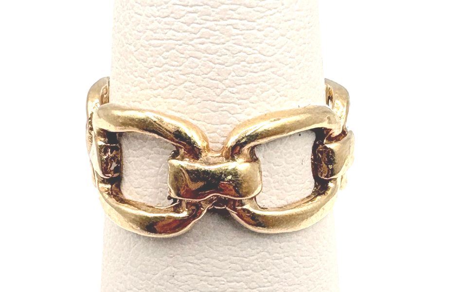 14K YELLOW GOLD LINK RING SIZE 3.5
