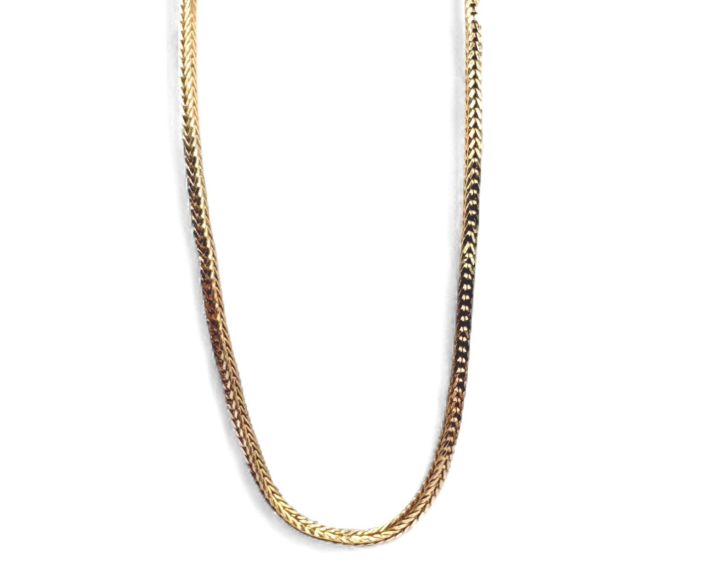 14K YELLOW GOLD WHEAT CHAIN 15"