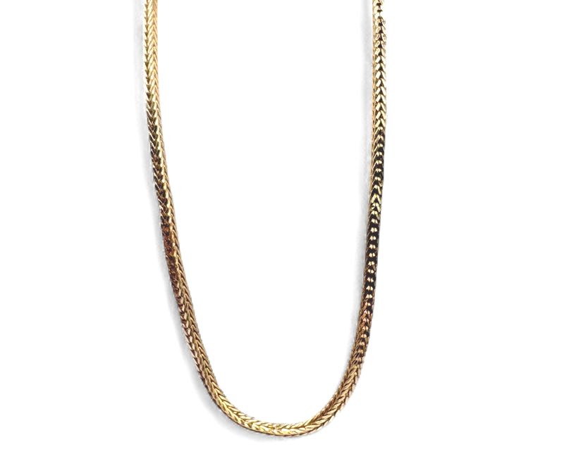 14K YELLOW GOLD WHEAT CHAIN 15"