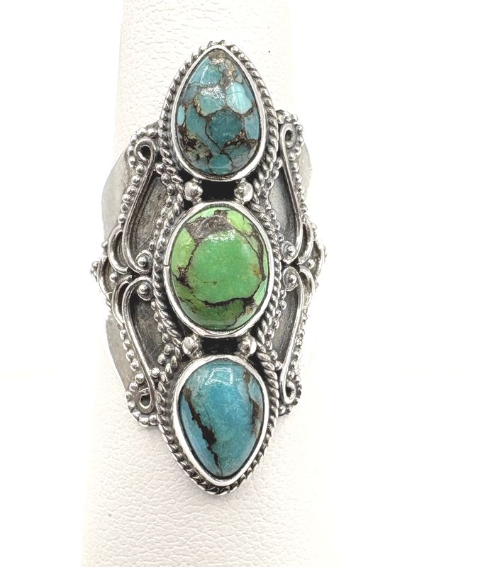 STERLING TURQUOISE  RING SIZE 7