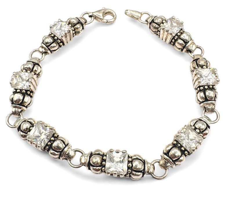 STERLING SWAROVSKI CRYSTAL BRACELET 7.5"