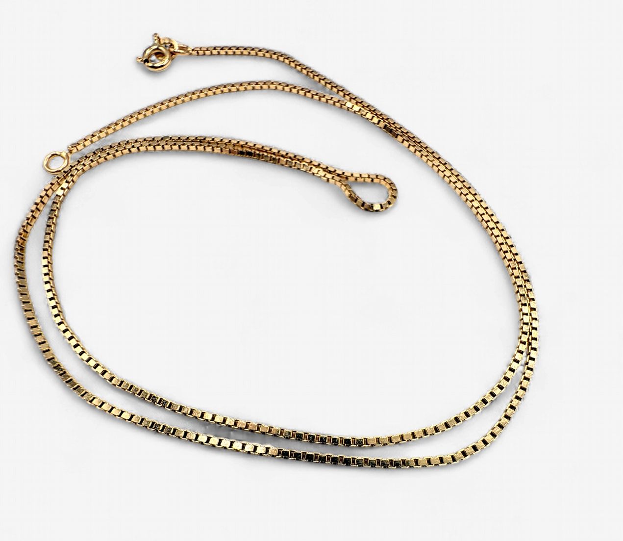 14K BOX CHAIN 18" IN YELLOW GOLD