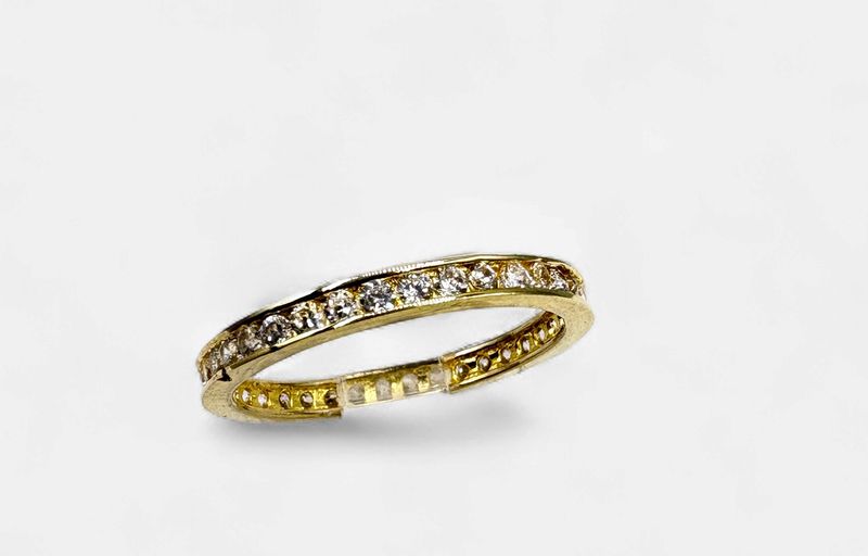 STERLING GOLD PLATED CZ STACKABLE RING SIZE 7