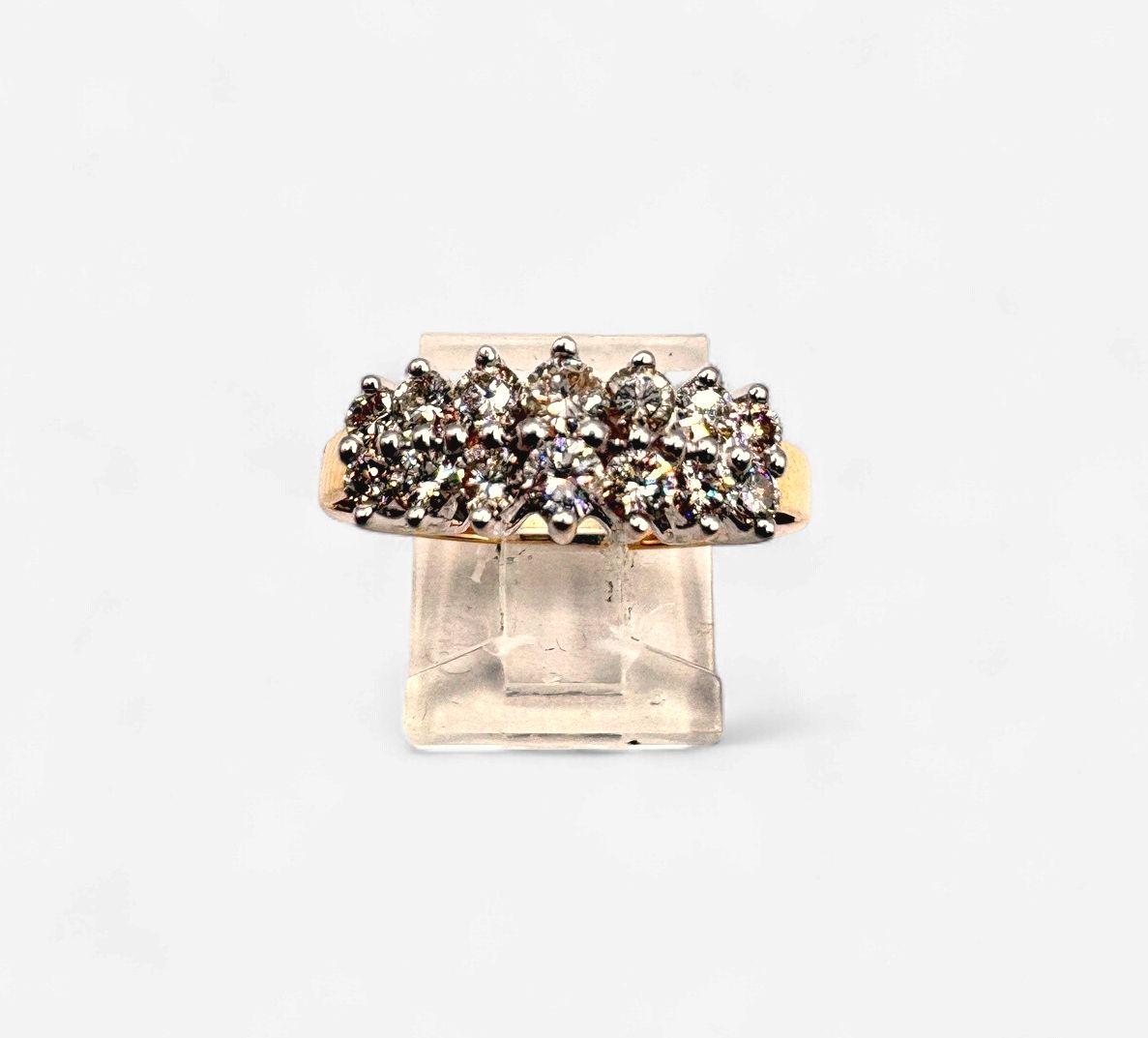 14KY APPROX 1CTW DIAMOND PYRAMID RING SIZE 7