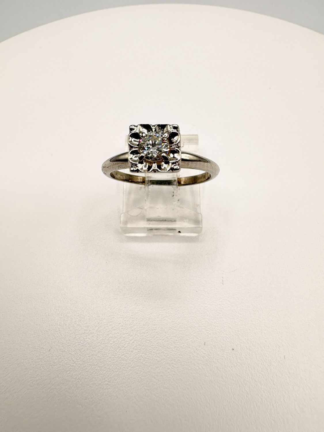 14KW APPROX .25CTW SQUARE HEAD DIAMOND RING SIZE 7.5