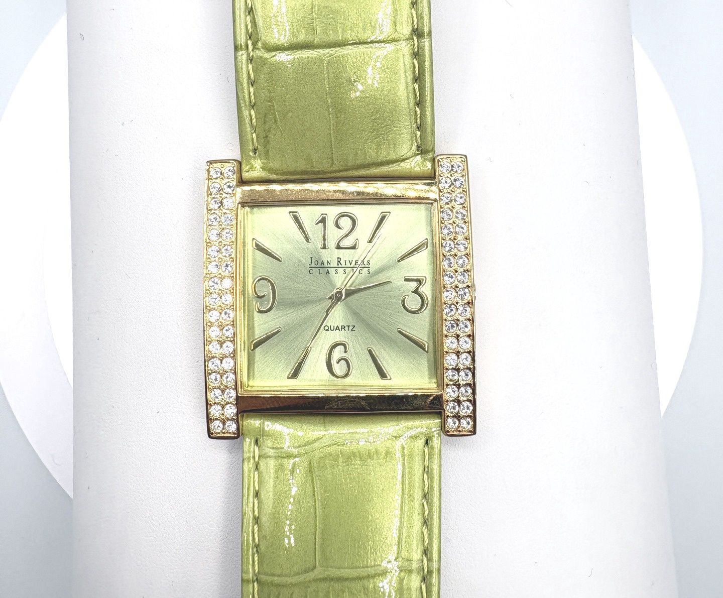 JOAN RIVERS QUARTZ WATCH WITH LIME GREEN BAND