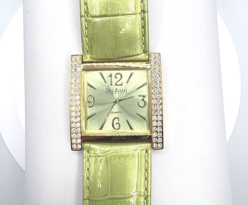 JOAN RIVERS QUARTZ WATCH WITH LIME GREEN BAND