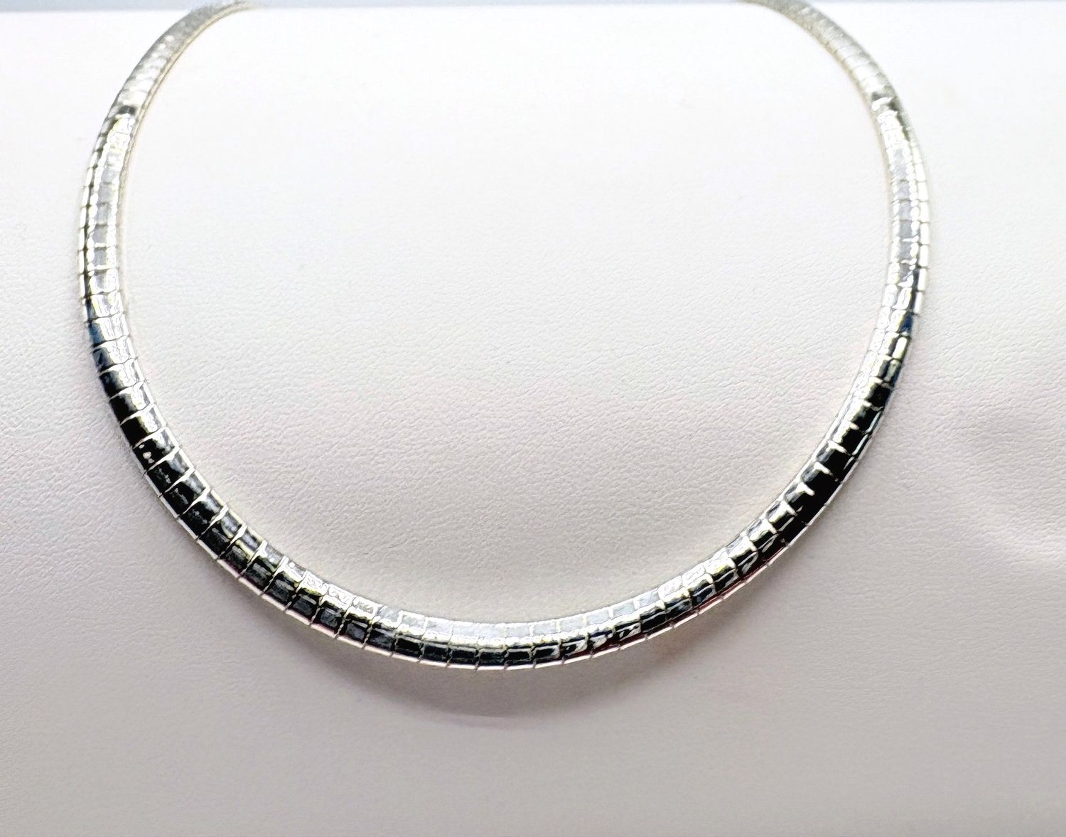 STERLING 4MM  OMEGA NECKLACE 18"