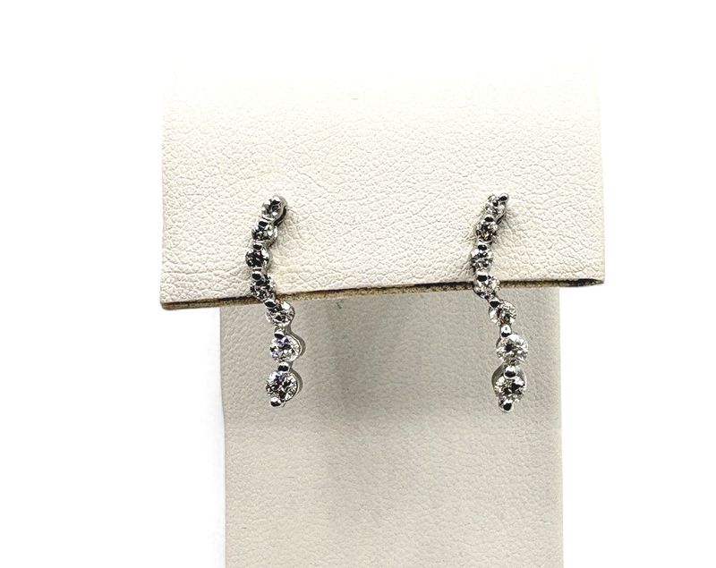 14KW APPROX .6CTW DIAMOND JOURNEY EARRING