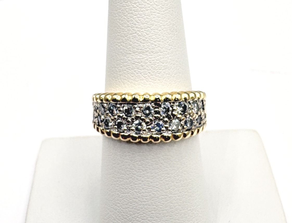 14KY DOUBLE BEADED DIAMOND BAND