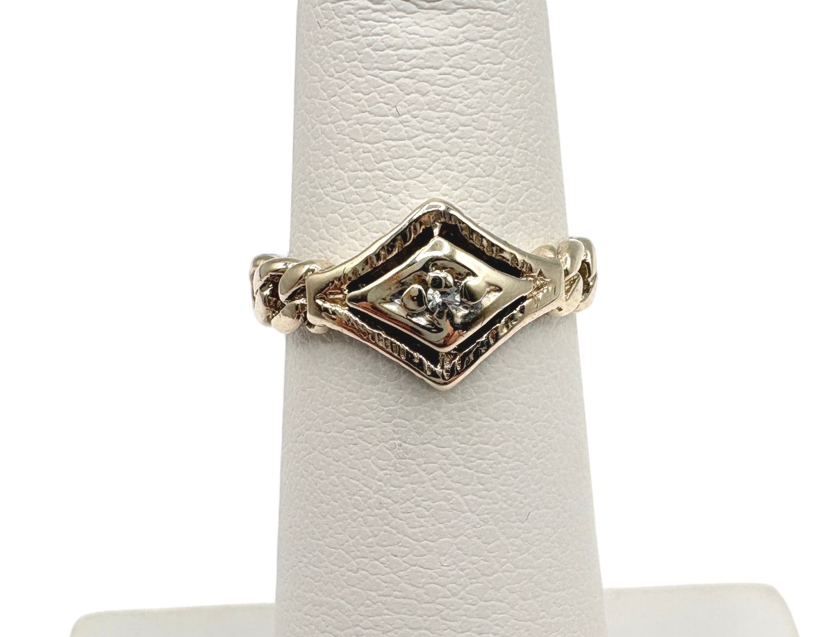 10KY DIAMOND CHAIN BAND RING SIZE 3.5