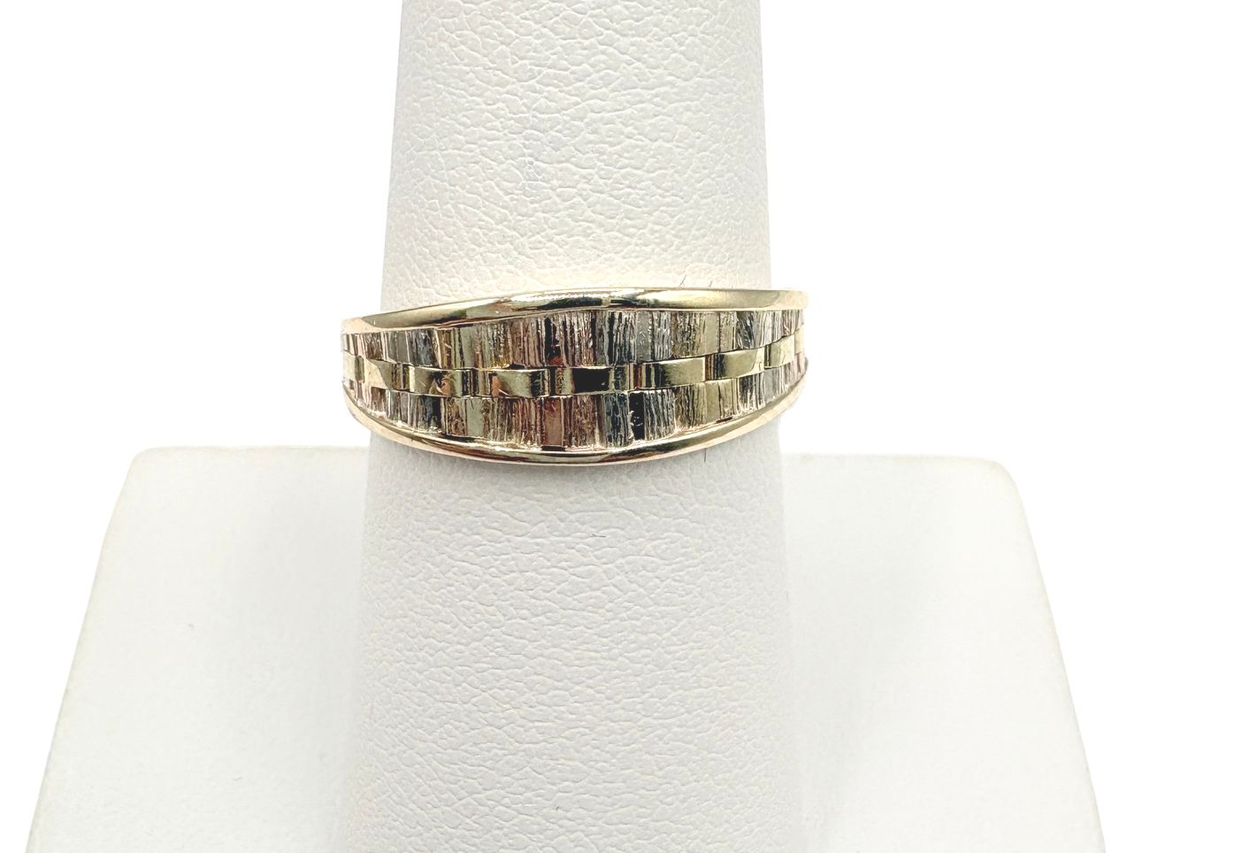 10K TRI GOLD WOVEN BAND RING SIZE 7