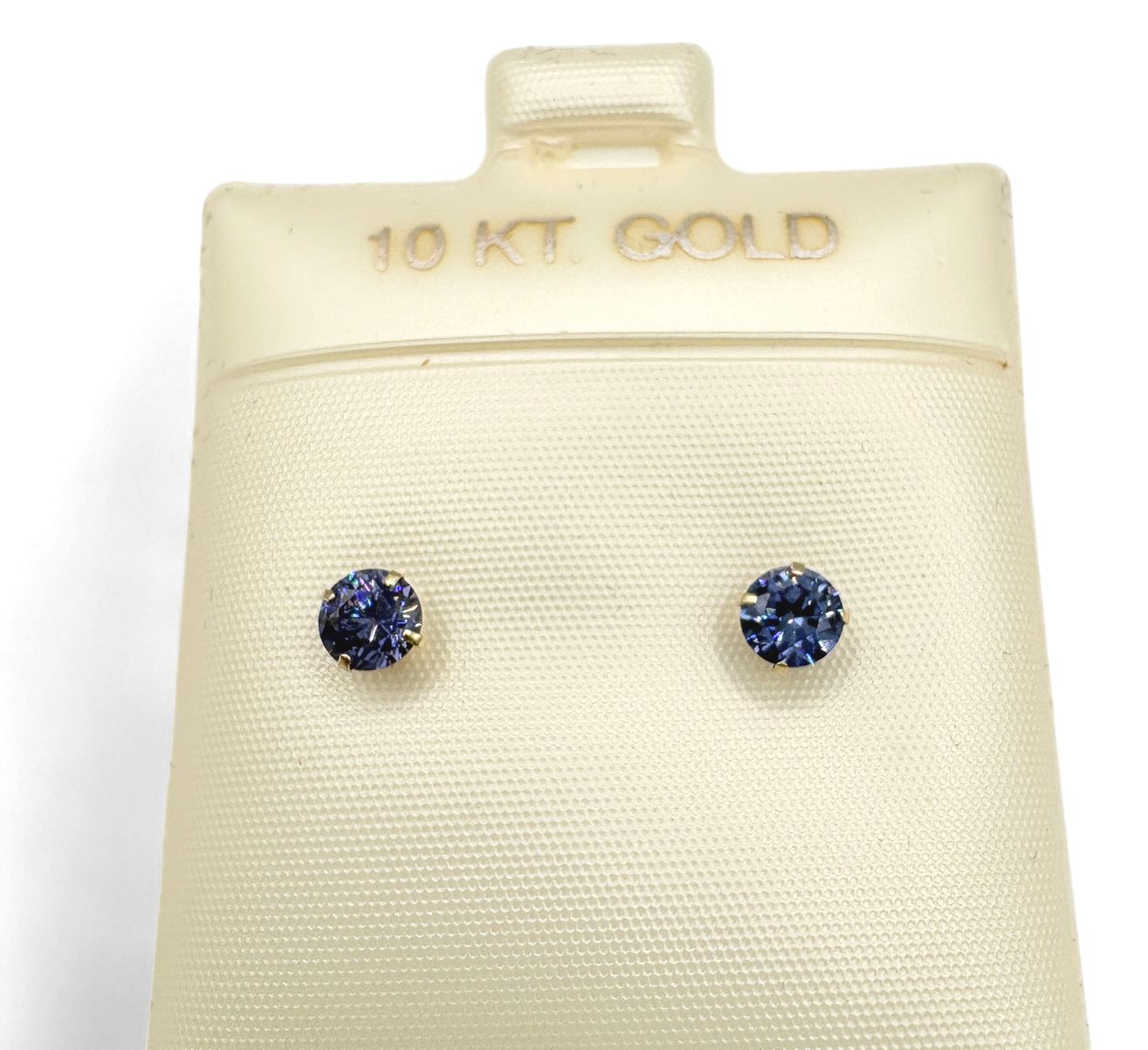 10KY BLUE CRYSTAL STUD EARRING