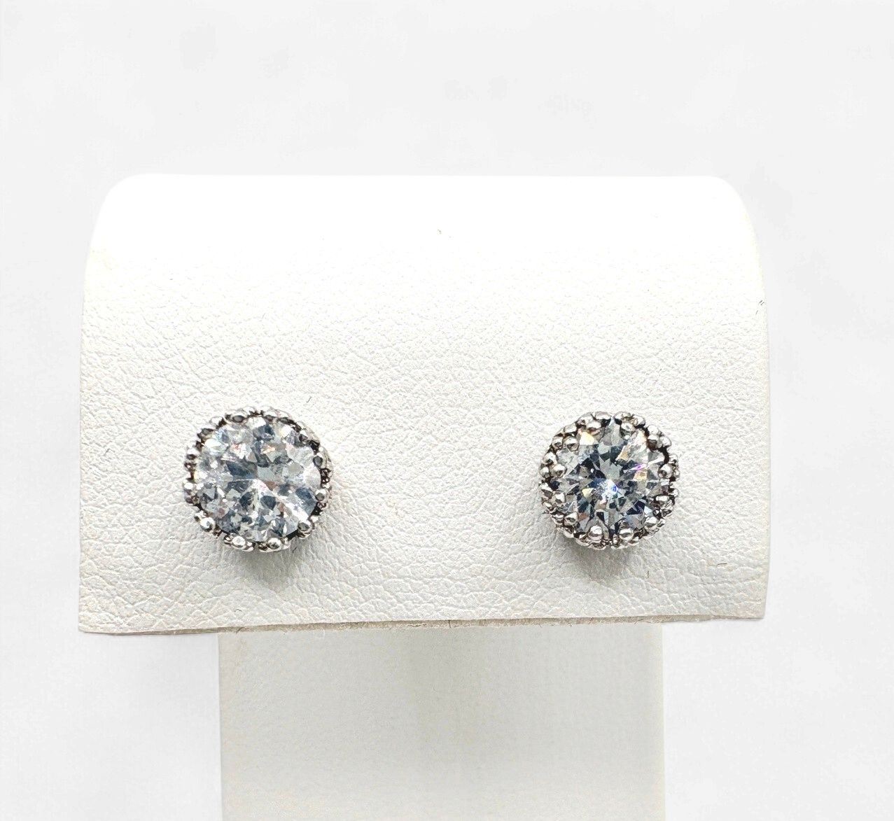 STERLING 7MM CZ STUD EARRING