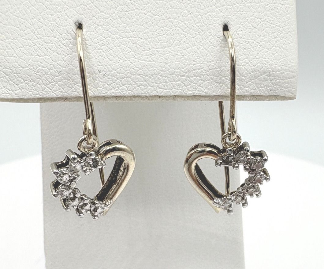 STERLING GOLD FILLED HEART DANGLE EARRING