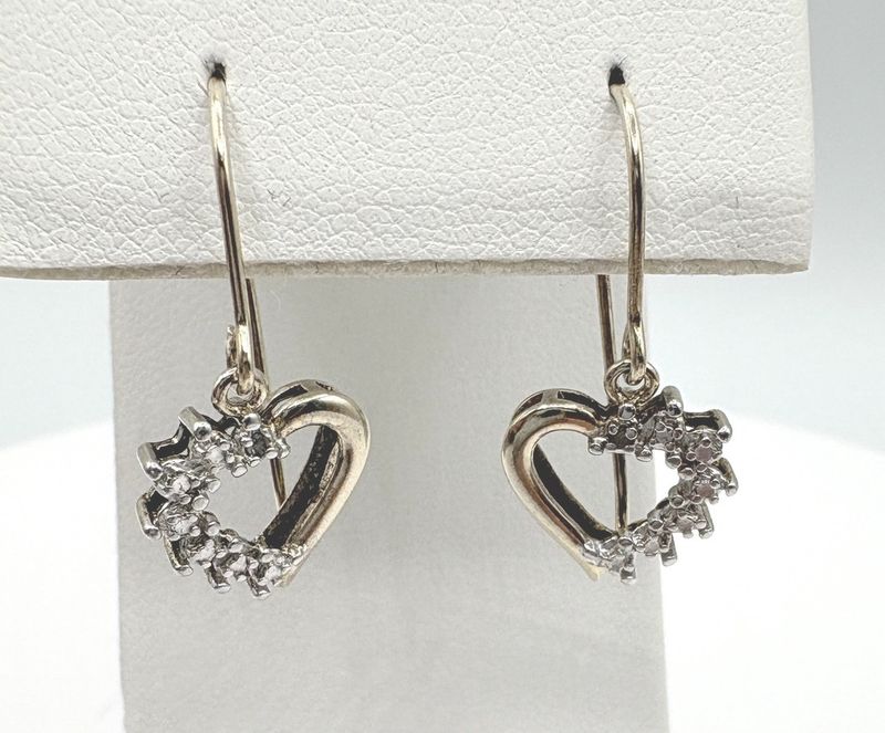 STERLING GOLD FILLED HEART DANGLE EARRING