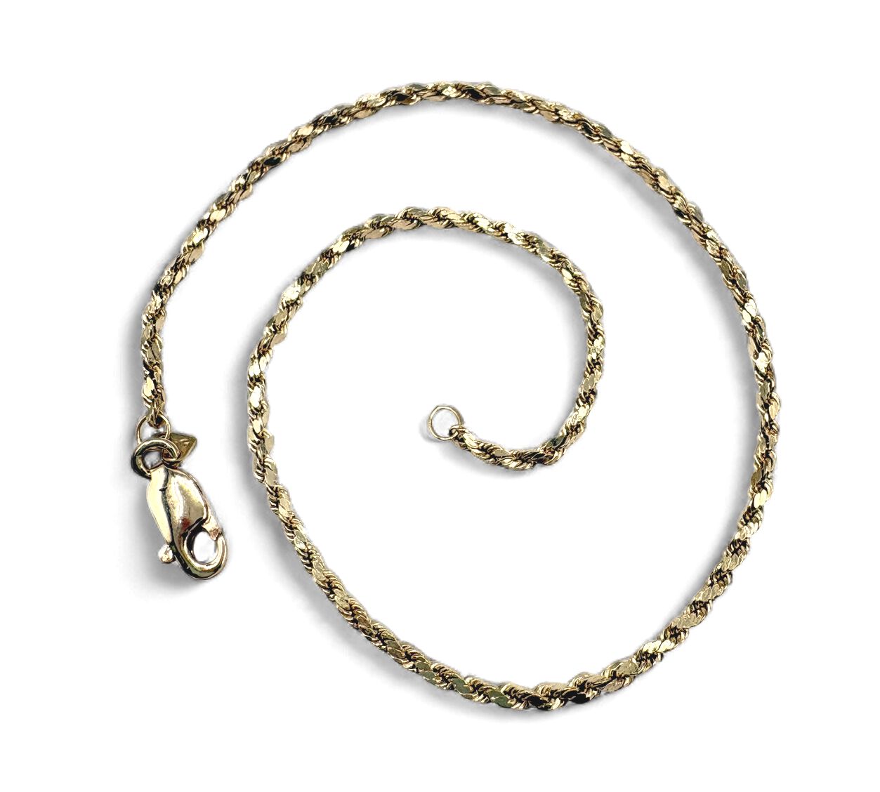 14KY 1.5MM ROPE ANKLET 9.75"