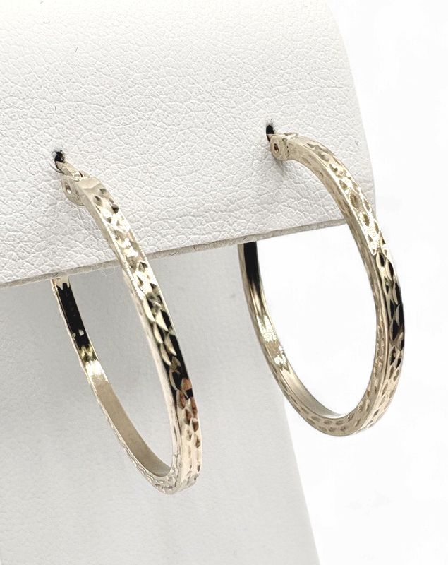 14KY DIAMOND CUT HOOP EARRING
