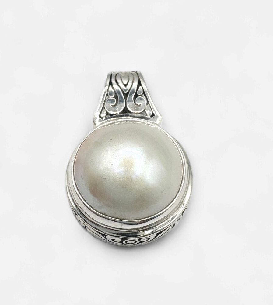 STERLING FAUX PEARL SLIDE 1"