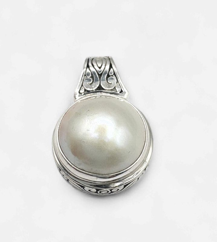 STERLING FAUX PEARL SLIDE 1"