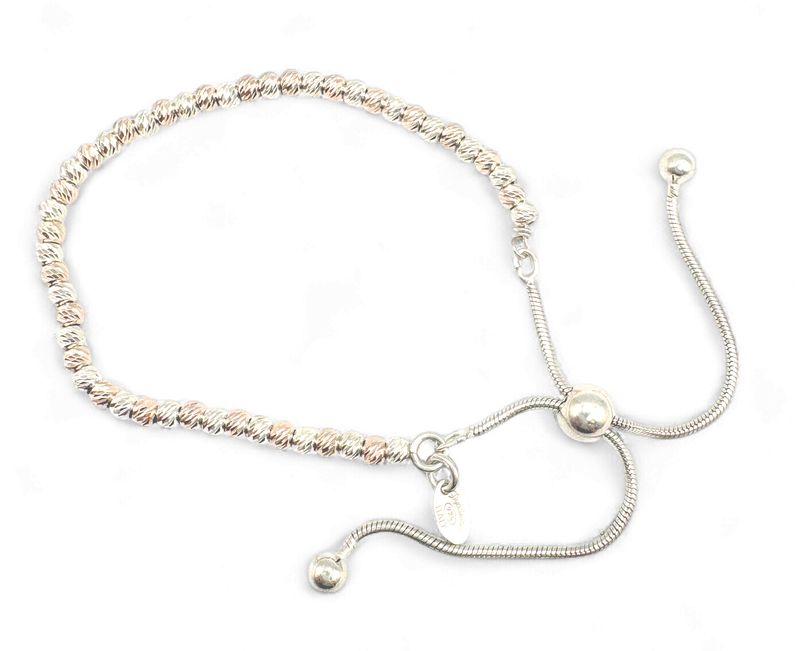 STERLING DYADEMA BEADED BOLO BRACELET 6-10"